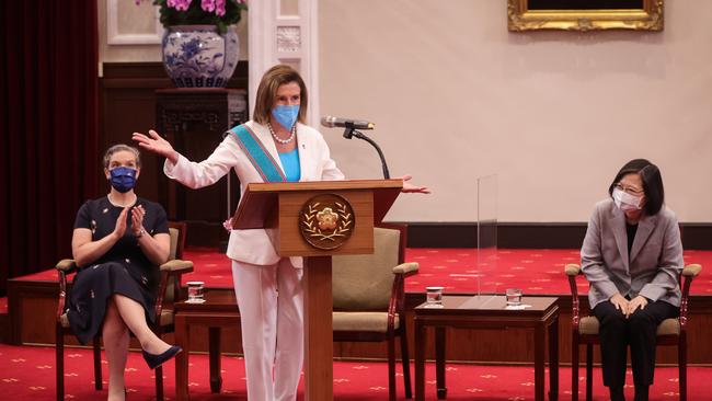 Speaker of the U.S. House Of Representatives Nancy Pelosi visited Taiwan this month. Picture: Chien Chih-Hung/Office of The President via Getty Images