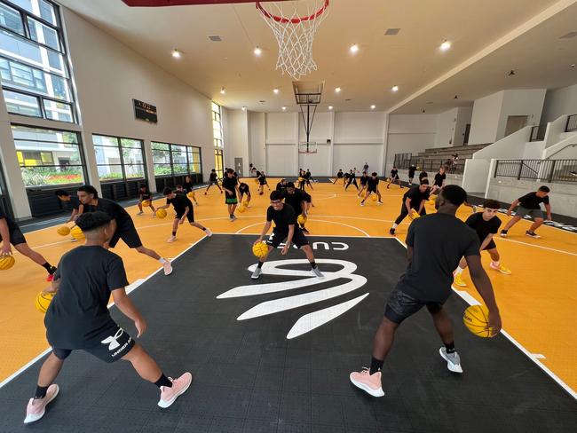 The basketball facility in Arncliffe, in Sydney’s inner west, has been transformed into a FIBA-approved Curry court.