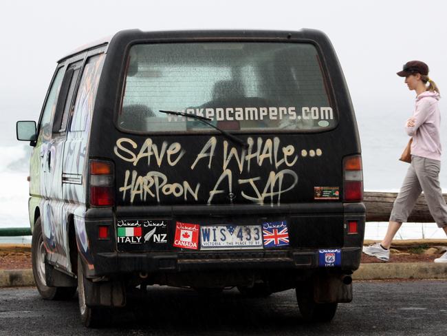 This racist slogan on a Wicked campervan sparked outrage in 2009.