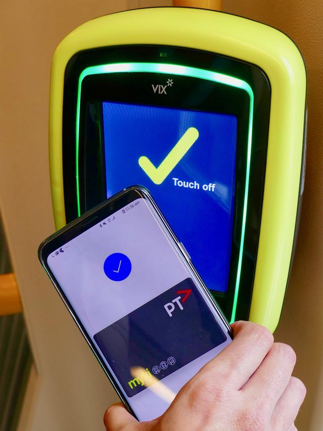 The mobile myki app on an Android smartphone.