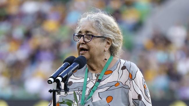 Welcome to Country is read before Matildas and Chinese Taipei match. (Photo by Daniel Pockett/Getty Images)