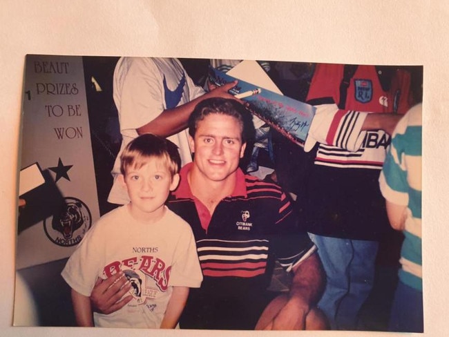 A young Ben Horne pictured with Bears legend Billy Moore.