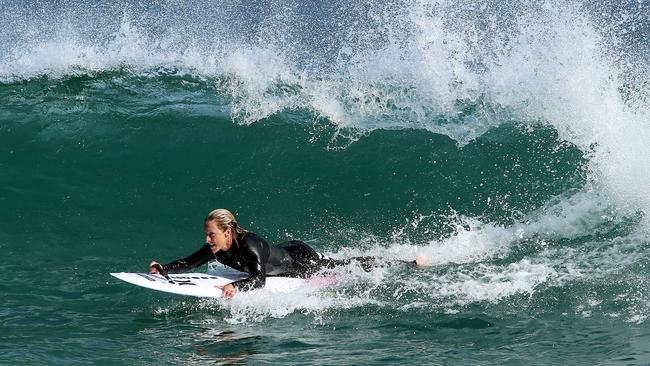 She’s not afraid to take tackle the waves. Picture: Sam Ruttyn