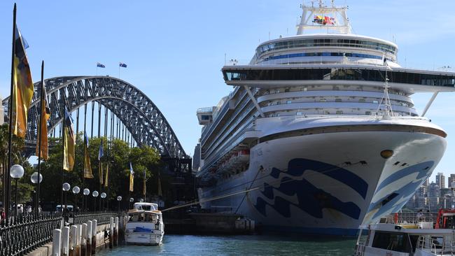 The Princess Cruises-owned Ruby Princess at Circular Quay in Sydney. Picture: AAP