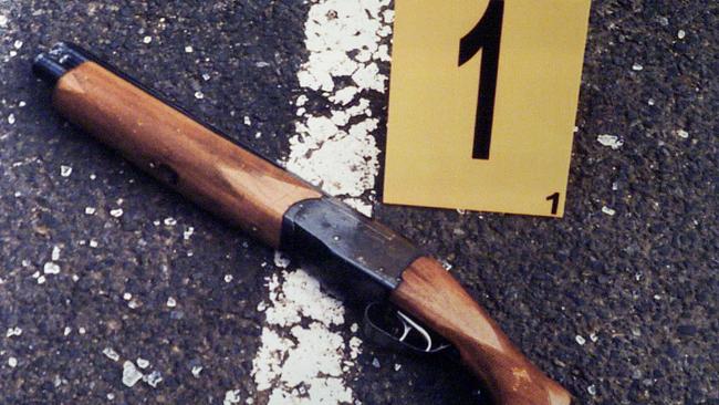 The sawn-off shotgun that was used in execution murders of Jason Moran and Pasquale Barbaro.