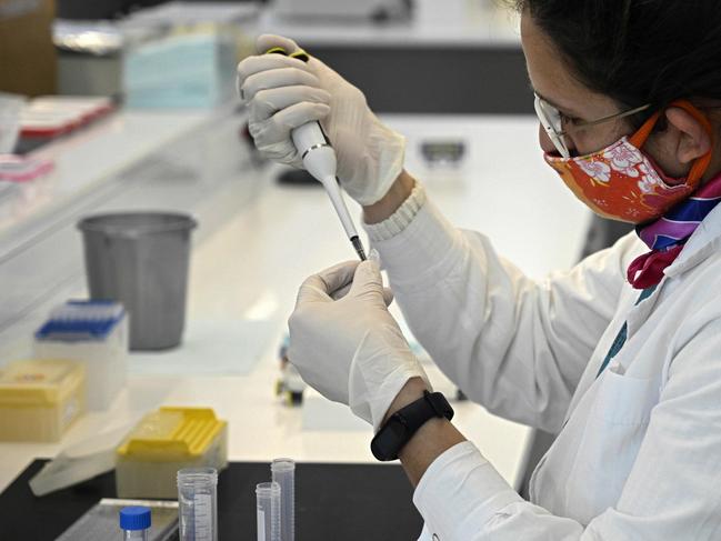 A scientist works at a laboratory plant in Garin, Buenos Aires, where an experimental coronavirus vaccine will be produced for Latin America. Picture: Juan Mabromata/AFP