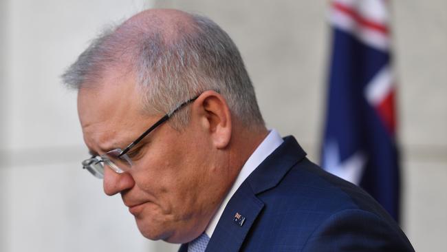 Scott Morrison discusses the latest unemployment figures. Picture: Getty