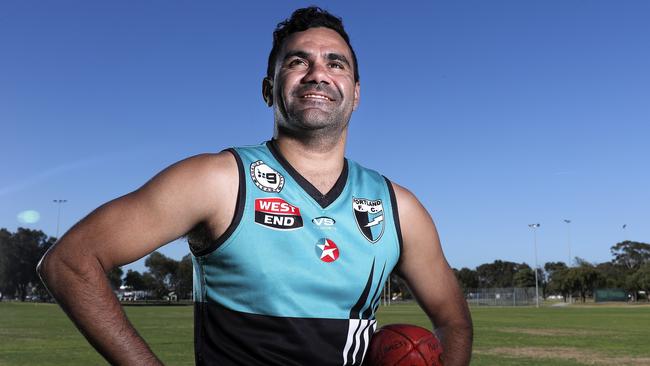 Former Port Adelaide and North Melbourne forward Lindsay Thomas after signing for Portland. He has now moved to Yankalilla in the GSFL. Picture: Sarah Reed