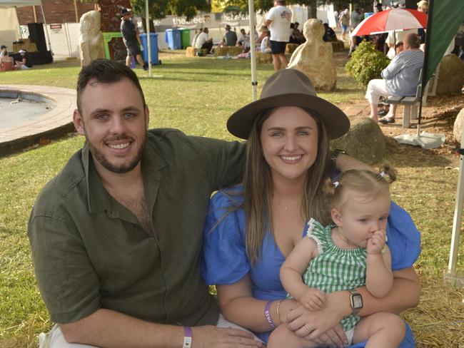 (From left) Chris, Kate and Zara at the Queensland Country Bank Food &amp; Wine Fiesta during Stanthorpe's Apple and Grape Harvest Festival on Saturday, March 2, 2024. Photo: Jessica Klein