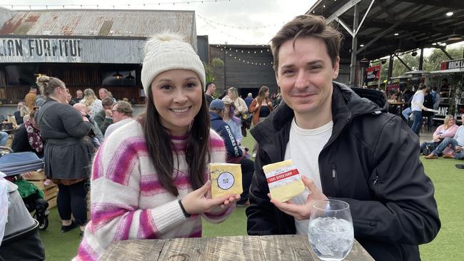 Tara and Matt Noonan at the 2023 Mould Cheese Festival in Melbourne. Picture: Athos Sirianos.