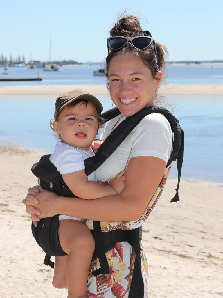 Faces of the Gold Coast, Labrador. Locals Grace Shaw with son Leo Domrow 1.. Picture Glenn Hampson