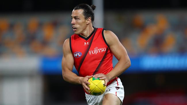 Dylan Shiel is averaging only 9.6 contested possessions, and the Bombers rank third-last overall in that area. Picture: AFL Photos