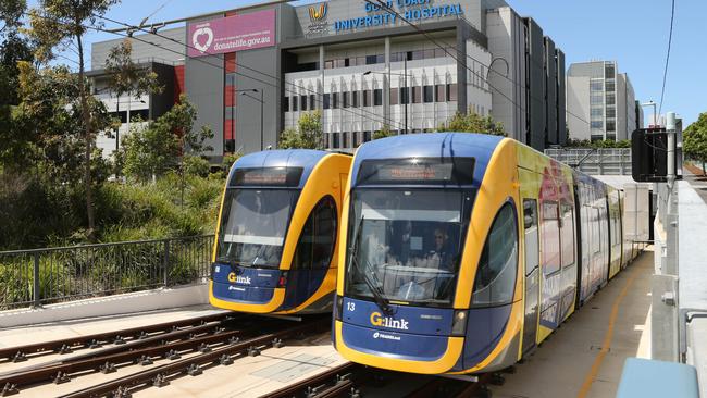 The light rail outside Gold Coast University Hospital. Picture: Glenn Hampson