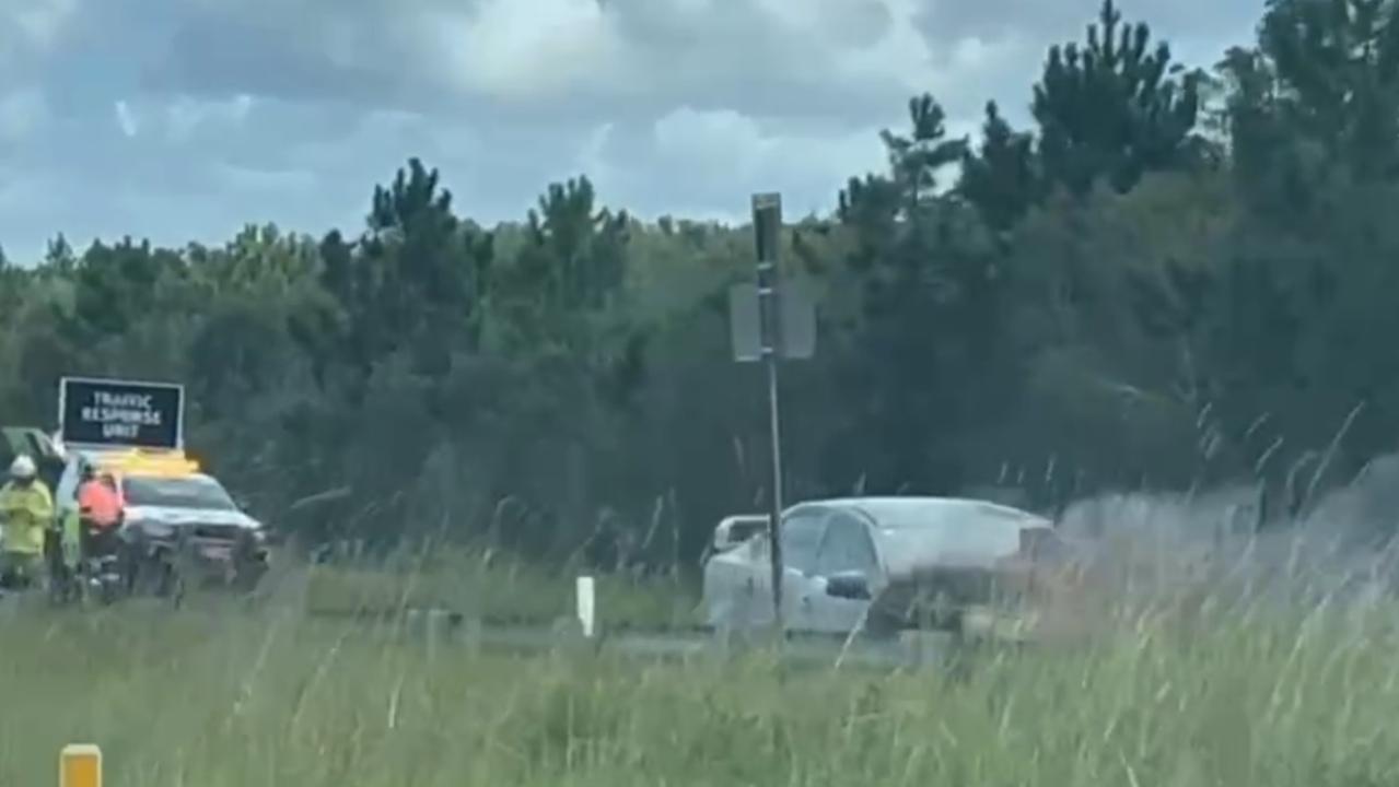 WATCH: Car fire causes traffic chaos on Bruce Hwy