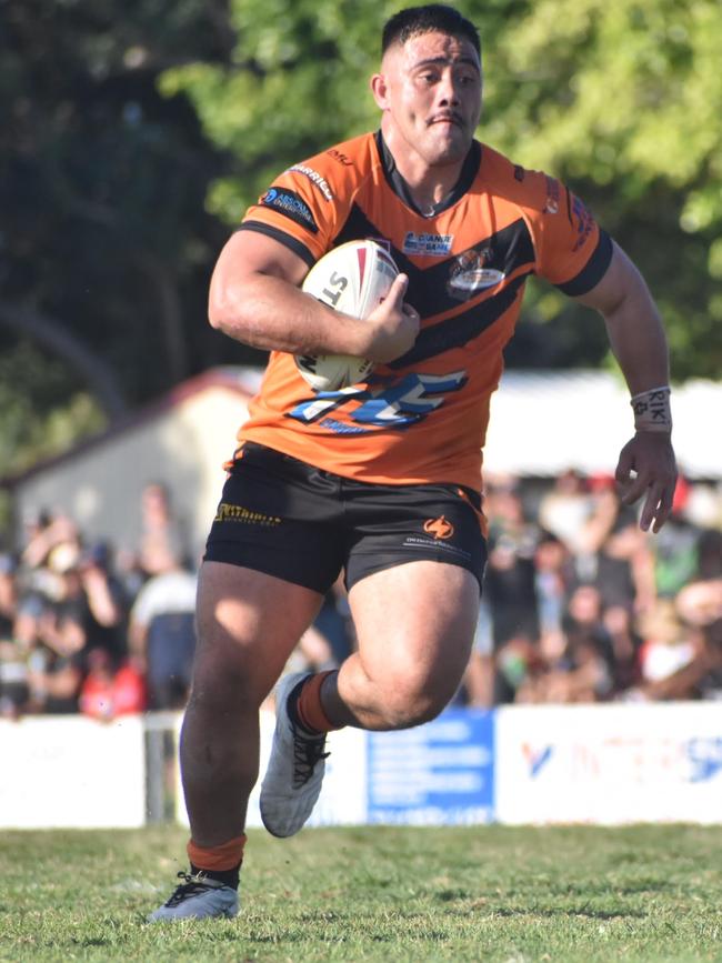 Kimihia Pakipaki-Hemopo in the RLMD A Grade grand final between Wests Tigers and Sarina Crocs, September 5, 2021. Picture: Matthew Forrest