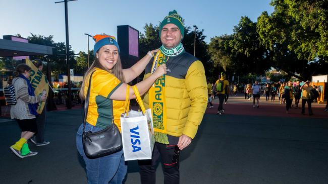 Fans ahead of the World Cup Matilda's v Sweden match at Suncorp Stadium. Photo - Stephen Archer