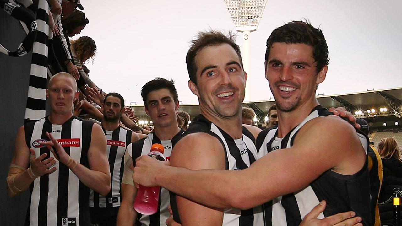 AFL: Round 9 Collingwood v Geelong Steele Sidebottom & Scott Pendlebury Picture:Wayne Ludbey