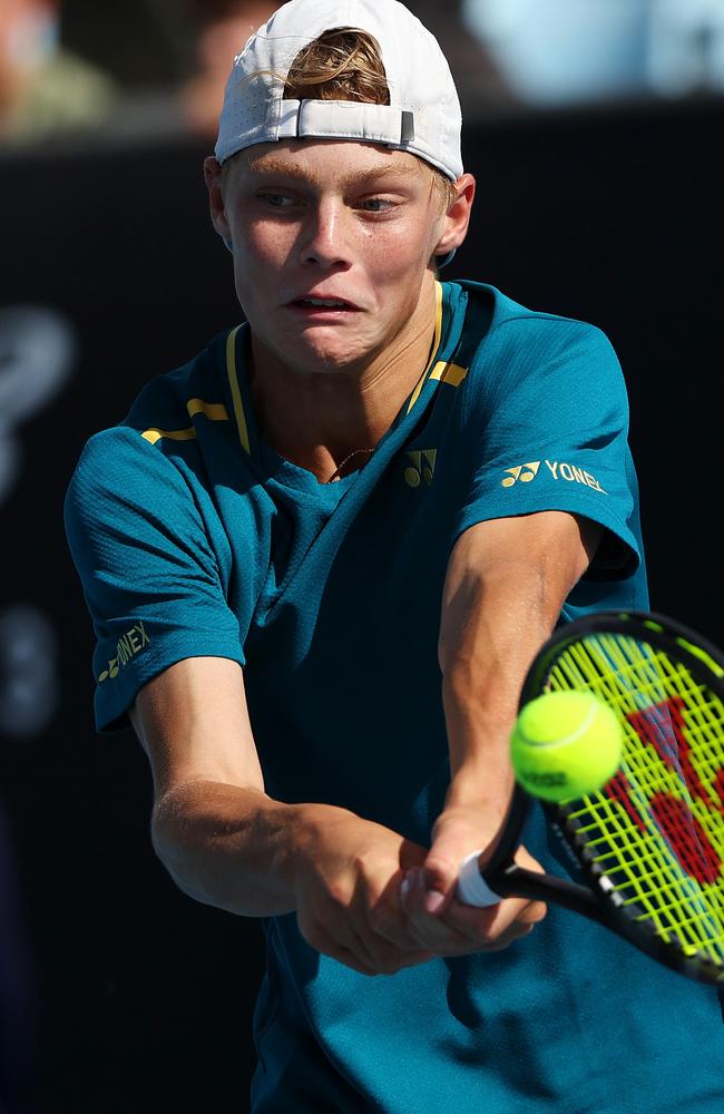 Cruz Hewitt, 15, is on track for a second appearance in the Australian Open junior singles draw next year. Picture: Mark Stewart