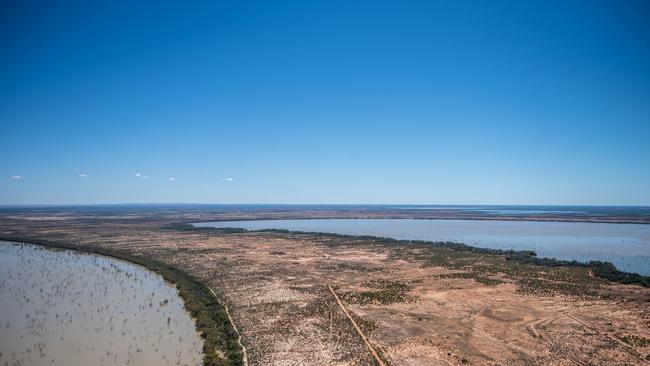 Many roads in the Menindee area are underwater due to heavy flooding.