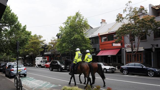 A photo of police on patrol in Surry Hills.