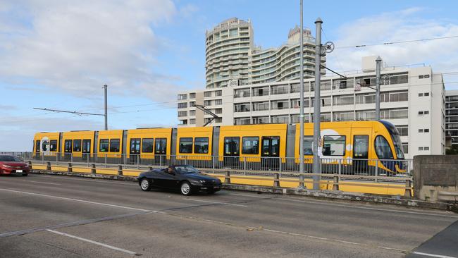 Next Stop, Robina. Gold Coast trams could be a common sight heading west on the Gold Coast. Picture Mike Batterham