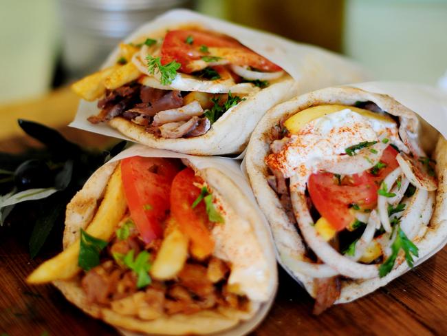 Souvlaki from Kalimera Souvlakia in Oakleigh. Picture: Sylvia Gabriel