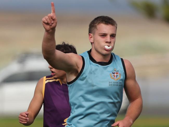 Geelong Grammar v Wesley College football. Picture: Alan Barber