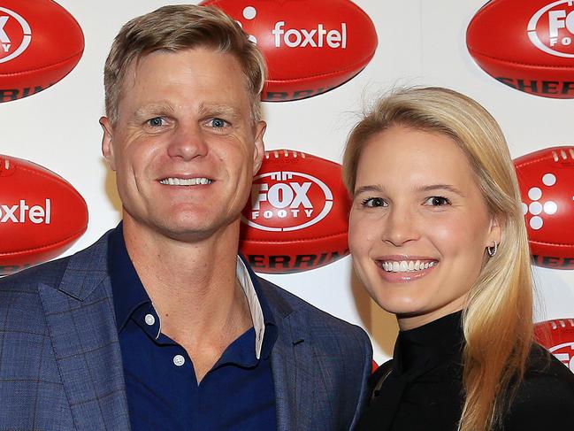 2018 Fox Sports launch. Nick Riewoldt and wife Catherine.  Picture: Mark Stewart