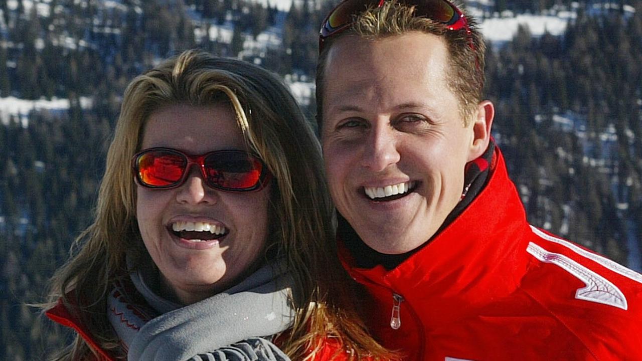 German Formula 1 driver Michael Schumacher poses with his wife Corinna.