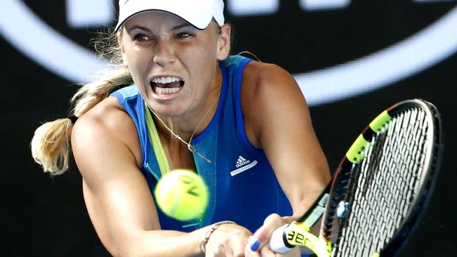 Caroline Wozniacki was in blistering form in her win over Aussie Arina Rodionova. Picture: AP