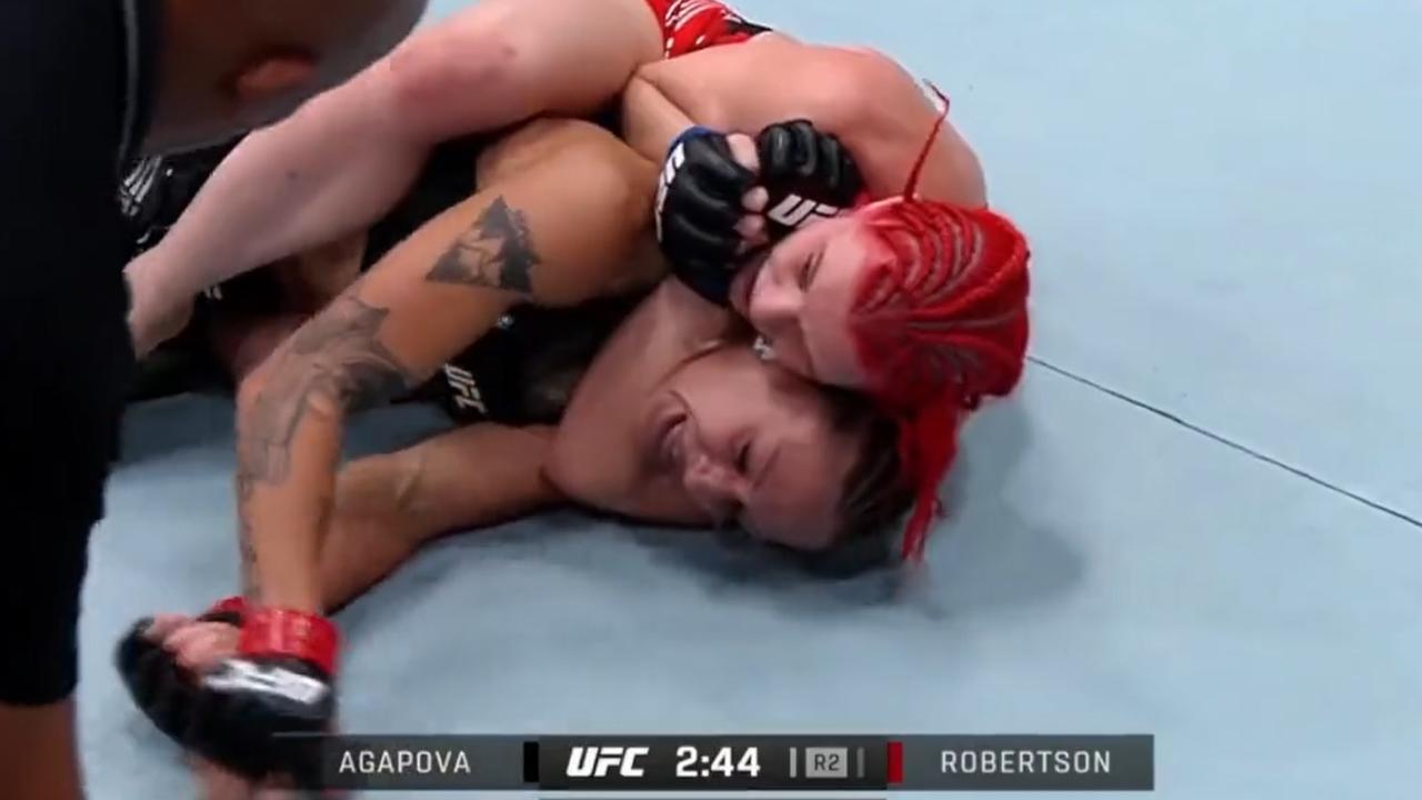 UFC star foaming at the mouth after being choked out in terrifying submission