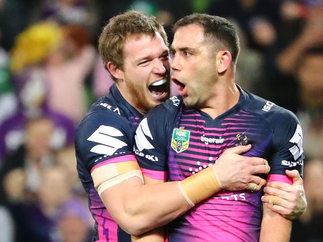 Tim Glasby pictured with Cameron Smith in 2017. Picture: Scott Barbour/Getty Images