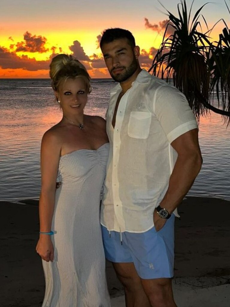 Britney Spears with fiance Sam Asghari. Picture: Instagram