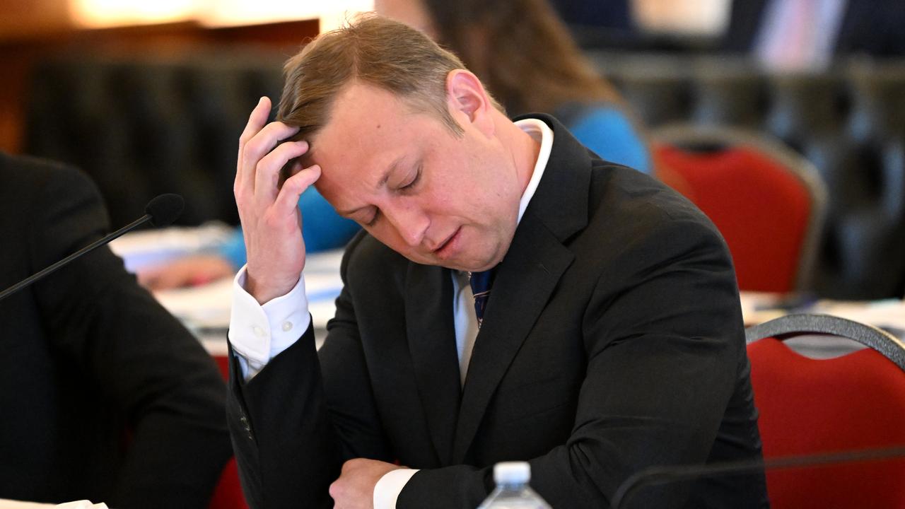 Queensland Deputy Premier Steven Miles answers questions during an Economics and Governance Committee estimates hearing at Parliament House. Picture: NCA NewsWire / Dan Peled