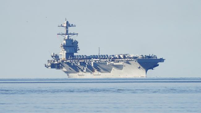 The USS Gerald R. Ford carrier battle group has been sent to the eastern Mediterranean in a show of support. Picture: AFP