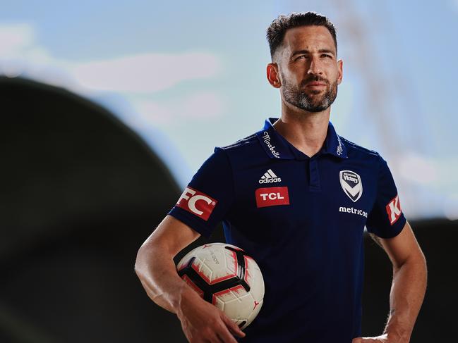 Melbourne Victory player Carl Valeri poses for a portrait at AAMI Park in Melbourne Wednesday, May 1, 2019. Melbourne Victory will take on Wellington Phoenix in the A-League elimination final on Friday. (AAP Image/Stefan Postles) NO ARCHIVING