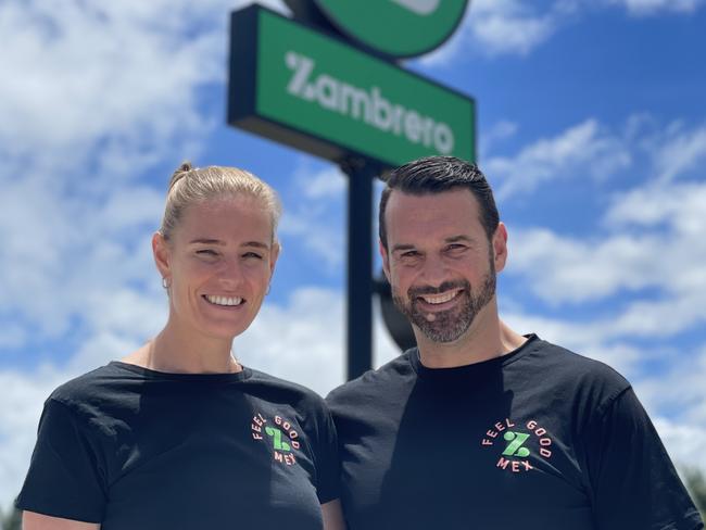 Deb and Peter Quinn have built the first drive through Zambrero in Mackay, opening Tuesday December 6, 2022. Photo: Zoe Devenport