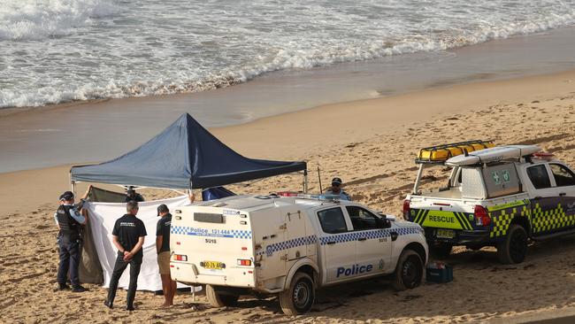 Police taped off the area along with two other locations were possessions were found. Picture John Grainger