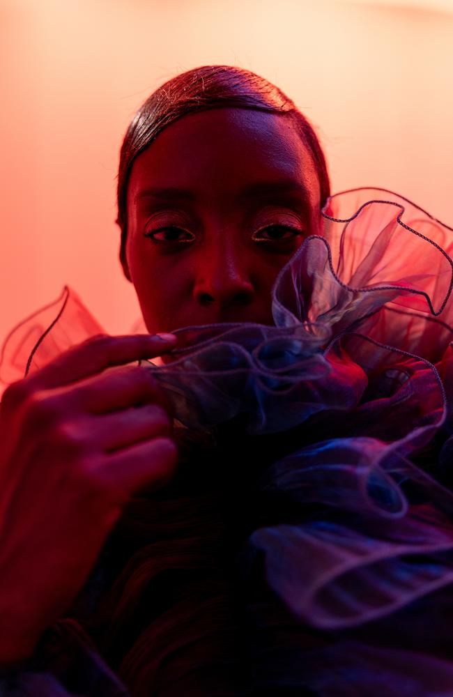 A model poses backstage ahead of the Fashion Crossover London Presents: Bright Young Things show during London Fashion Week September 2023. Picture: Shane Anthony Sinclair/BFC/Getty Images