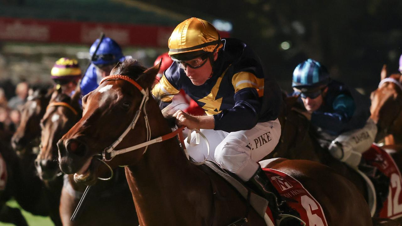 Masked Crusader ridden by William Pike winning the 2021 William Reid Stakes on Masked Crusader. Picture: Racing Photos via Getty Images