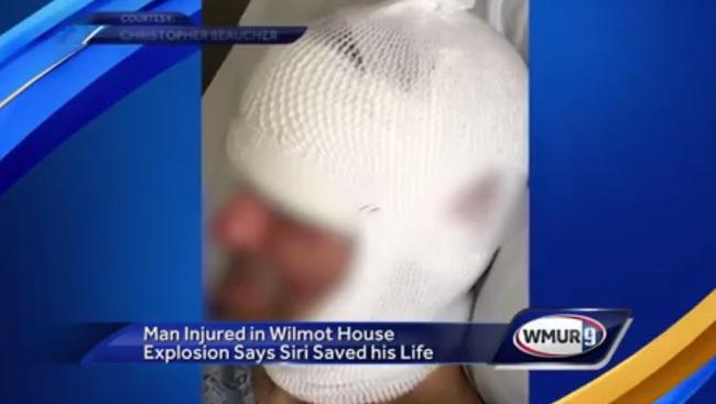 A US man has told local news he has Siri to thank for saving his life after a house explosion.