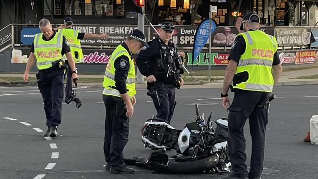 A 20-year-old Bundaberg West man was injured a crash involving a motorcycle and Ford Falcon that occurred at 3.15pm on Maryborough St near the intersection with George St.