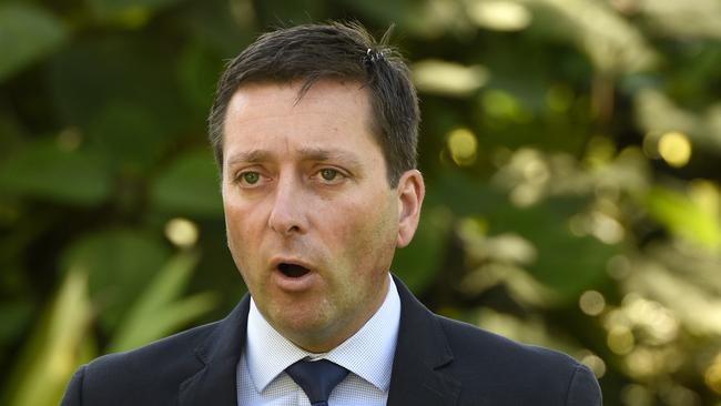 Opposition Leader Matthew Guy has vowed to increase the powers of IBAC. Picture: Andrew Henshaw