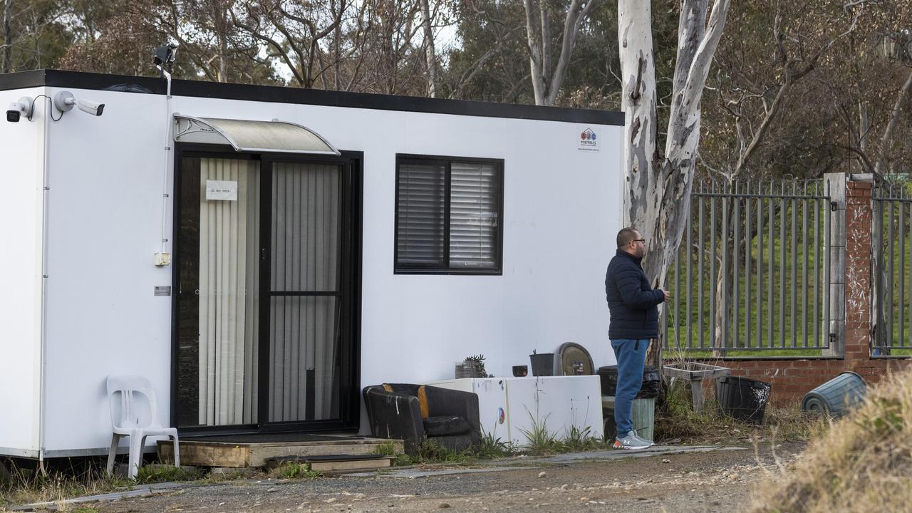 Squatter on the Russian Embassy in Canberra. Picture: NCA NewsWire / Martin Ollman