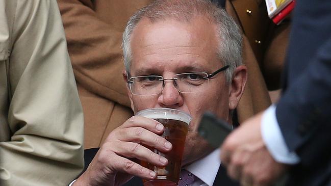 Scott Morrison at an MCG AFL game in 2019. Picture: Michael Klein