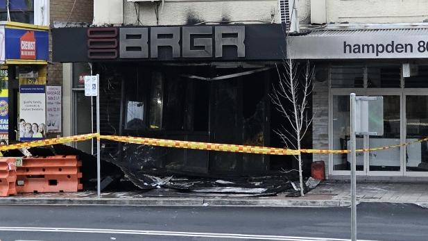 The BRGR burger restaurant in Hampden Rd, Artarmon, was allegedly firebombed by two men on August 15, 2024. Picture: Reddit