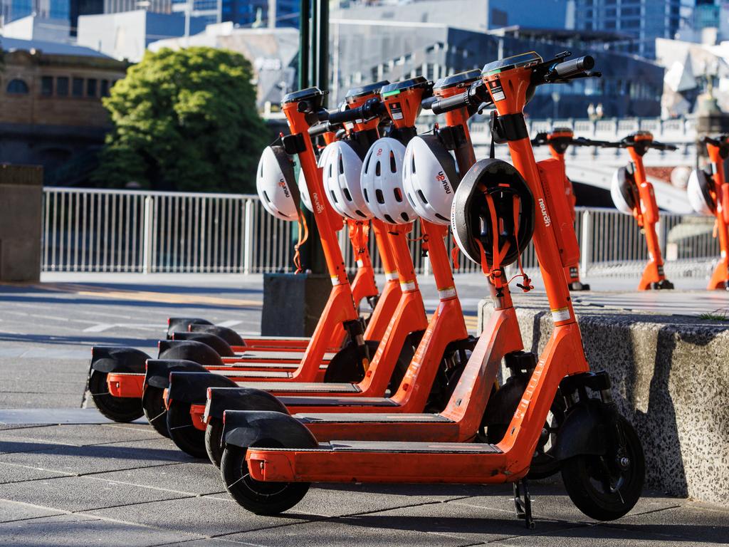 There are currently about 1500 share hire e-scooters in the City of Melbourne. Picture: Aaron Francis