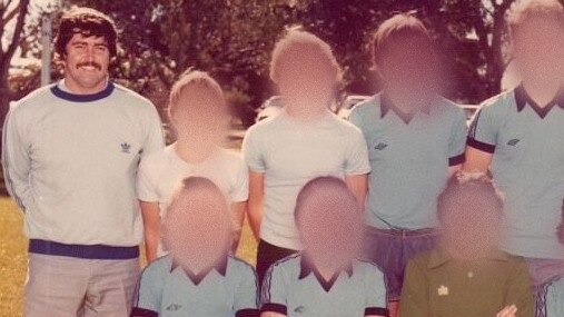 Rodney Eather pictured here (on far left) as a Ballina High School teacher.