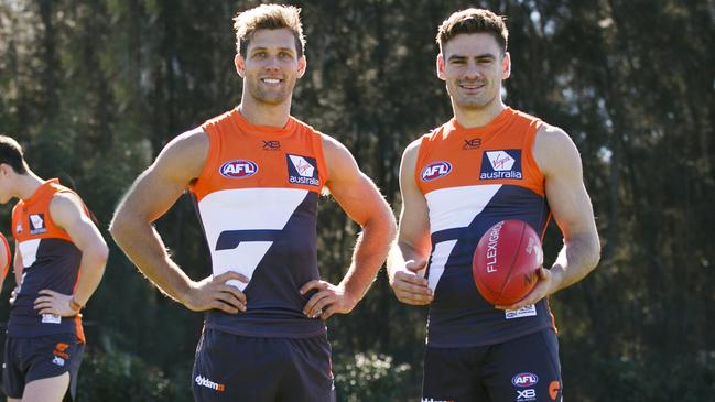 De Boer with teammate and fellow leader Stephen Coniglio. Picture: Tim Pascoe