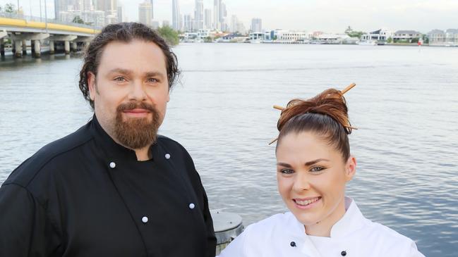 Singing chefs David De Vito and Tarscha at their De Vito Waterfront Restaurant, Southport, on Tuesday.